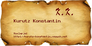 Kurutz Konstantin névjegykártya